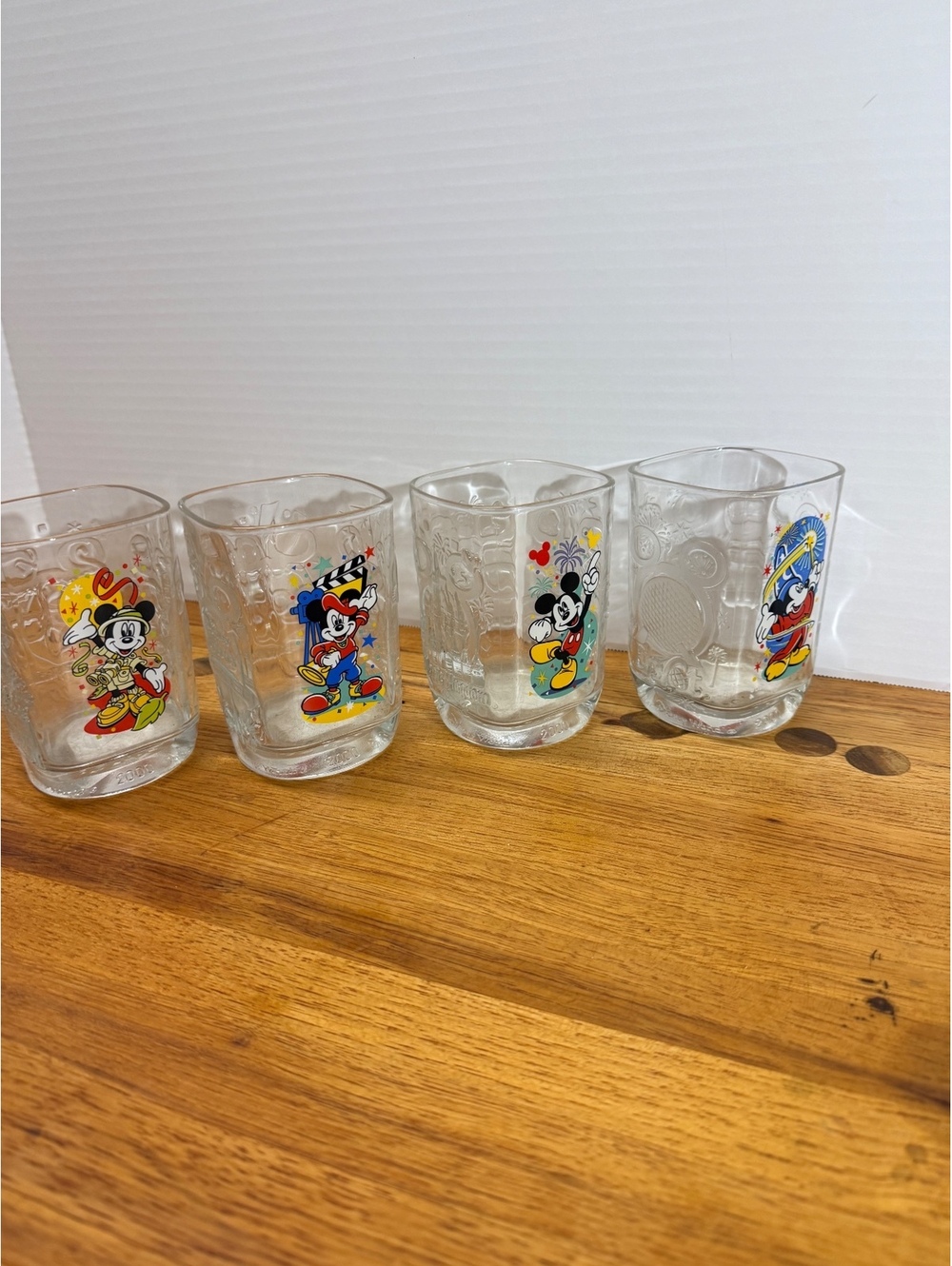 Vintage McDonalds Disney World 2000 Celebration Glasses Mickey Mouse Set of 4